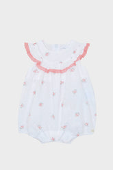 White Floral Baby Romper